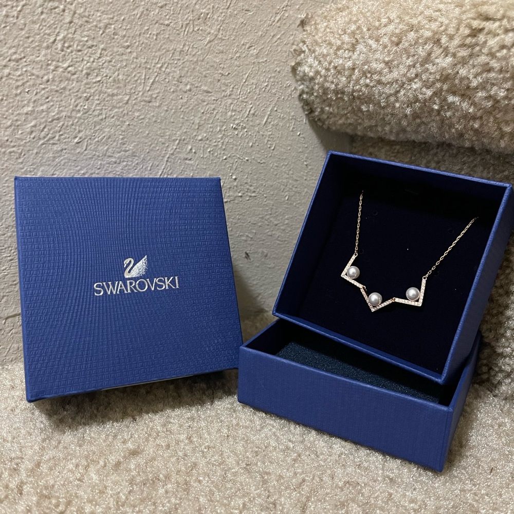Swarovski Edify Medium Rose Gold-Tone Necklace 5197179